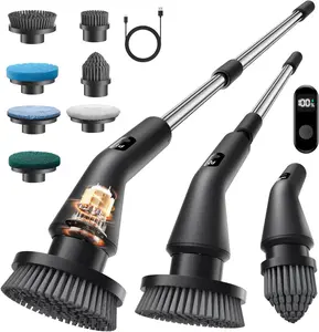 2026 Upgraded Electric Spin Scrubber – IPX7 Waterproof Cordless Cleaning Brush for Bathroom, Tub, Car Floor with 7 Heads, Adjustable Handle & 2 Speeds