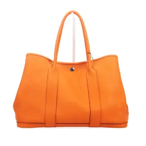 Pre-owned HERMÈS Taurillon Clemence Shoulder Bags Garden Party 36 Orange 66375315