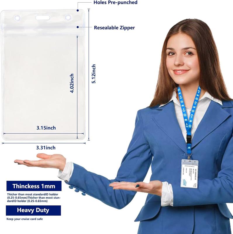 Cruise Lanyards 4 Pack Waterproof Lanyards with ID Badge Reel Holder, Detachable Buckle for Ship Key Cards, Cruise Ship Essentials