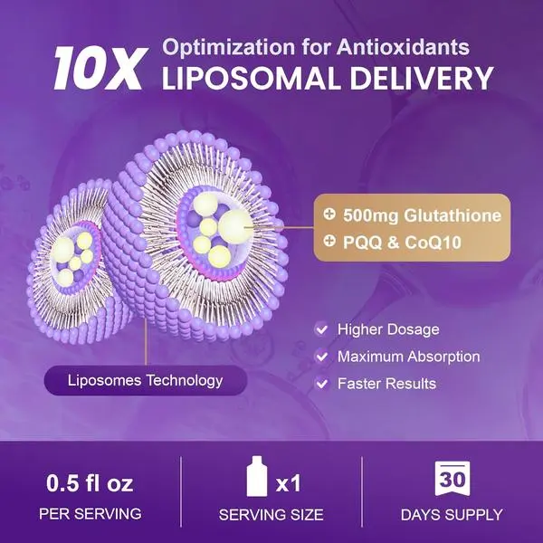 Liposomal Glutathione Supplement 500 mg with PQQ, CoQ10 & Vitamin C, High Absorption Antioxidant, Grape Flavor, 30 Pouches - TikTok Shop Liposomal Glutathione Supplement 500 mg with PQQ, CoQ10 & Vitamin C, High Absorption Antioxidant, Grape Flavor, 30 Pouches - TikTok Shop