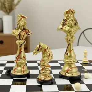3 Piece Chess Pieces Set, Artistic Texture, Desktop Decoration, Tabletop Gaming, Study Room Setup, Personalized Home Display, Tabletop Games