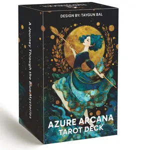 Azure Arcana Tarot Cards Set, Tarot Card Decks, 78 Cards 13x8cm, Includes Paper Instructions, Ideal for New Beginners Divination Teaching Card Games
