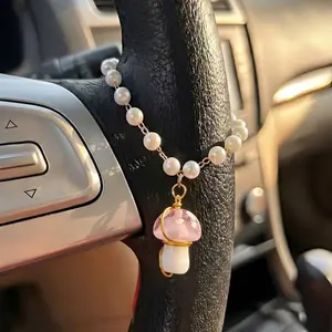 Mushroom Car Bead, Elegant Steering Wheel Pendant, Cute Car Accessory, Suitable for Men and Women, All Seasons