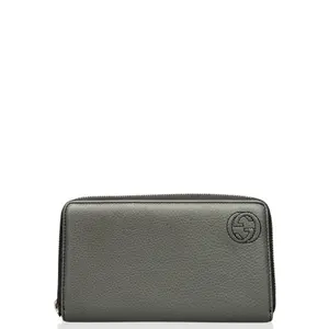 Pre-owned GUCCI Leather small leather goods Continental Wallet Calfskin Grey (kc012626f0)