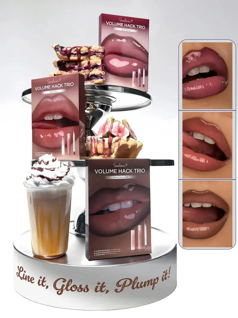 Viral Volume Trio Sweet Fig 3-in-1 Hack Plump Hydrate Slay Full Lips in 1 Swipe lipstickhacks beautytech  Makeup