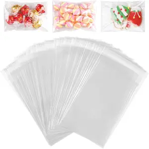200PACK Self Sealing Cellophane Bags Clear Cookie Bags for  Giving  bag for Packaging Cookies, Candy, Gifts(4x6 INCH)