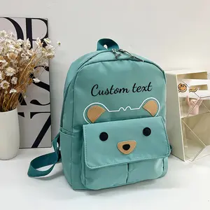 Personalized Backpack Custom Name Lightweight Adjustable Strap Kids Girls' Lace Hat Christmas Dress Wearing in Black Yellow Pink Teal