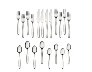 Fairport 20 Piece Stainless Steel Flatware Set, Silver, Tableware Service for 4