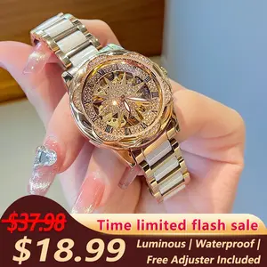 Elegant Luxury Watch for Women Luminous Waterproof with Free Sizing Adjustment Ideal Gift Choice for Daily Wear and Parties