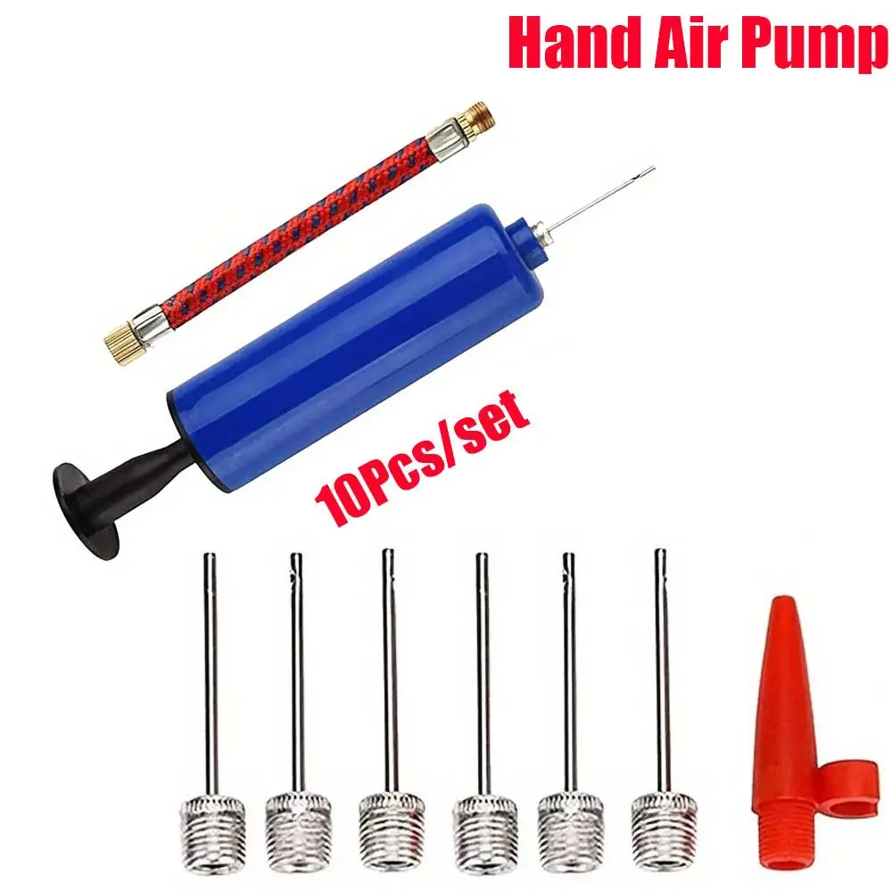 Ball Pump Set with Needle and Adapter, 10pcs/set Hand Air Pump for Sport with Needle, Ball Pump for Football Basketball Volleyball Ball, Basketball Equipment