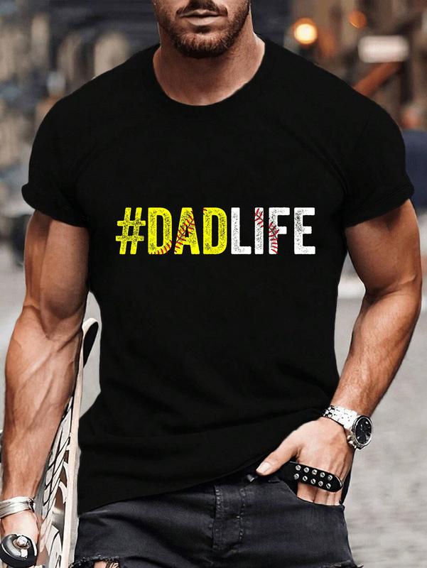 100% Cotton Unisex Dad Life Softball Daddy Baseball Sports Lover Father's Day T-Shirt