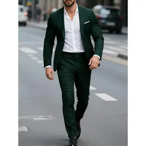 Men'S 2pcs Suit Set, Blazer + Trousers, Stylish and High-Quality, Suitable for Weddings, Parties or Formal Events pant combination wrinkle-resistant fabric corporate event formal party business casual outfits suits work christmas party outfits