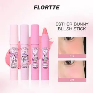 FLORTTE Esther Bunny Cream Blush Pen | Portable On-the-Go Blush Stick Smooth Blendable creamy Cream Blush for Cheeks pencils