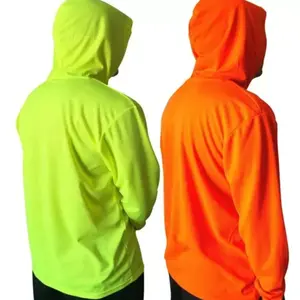 2 SHIRT PACK OF Hi Visibility ultra light weigh Long sleeve hoodie shirt / polyester birdeye Fabric for quick dry AVAIALBE IN VARIOUS COLORS