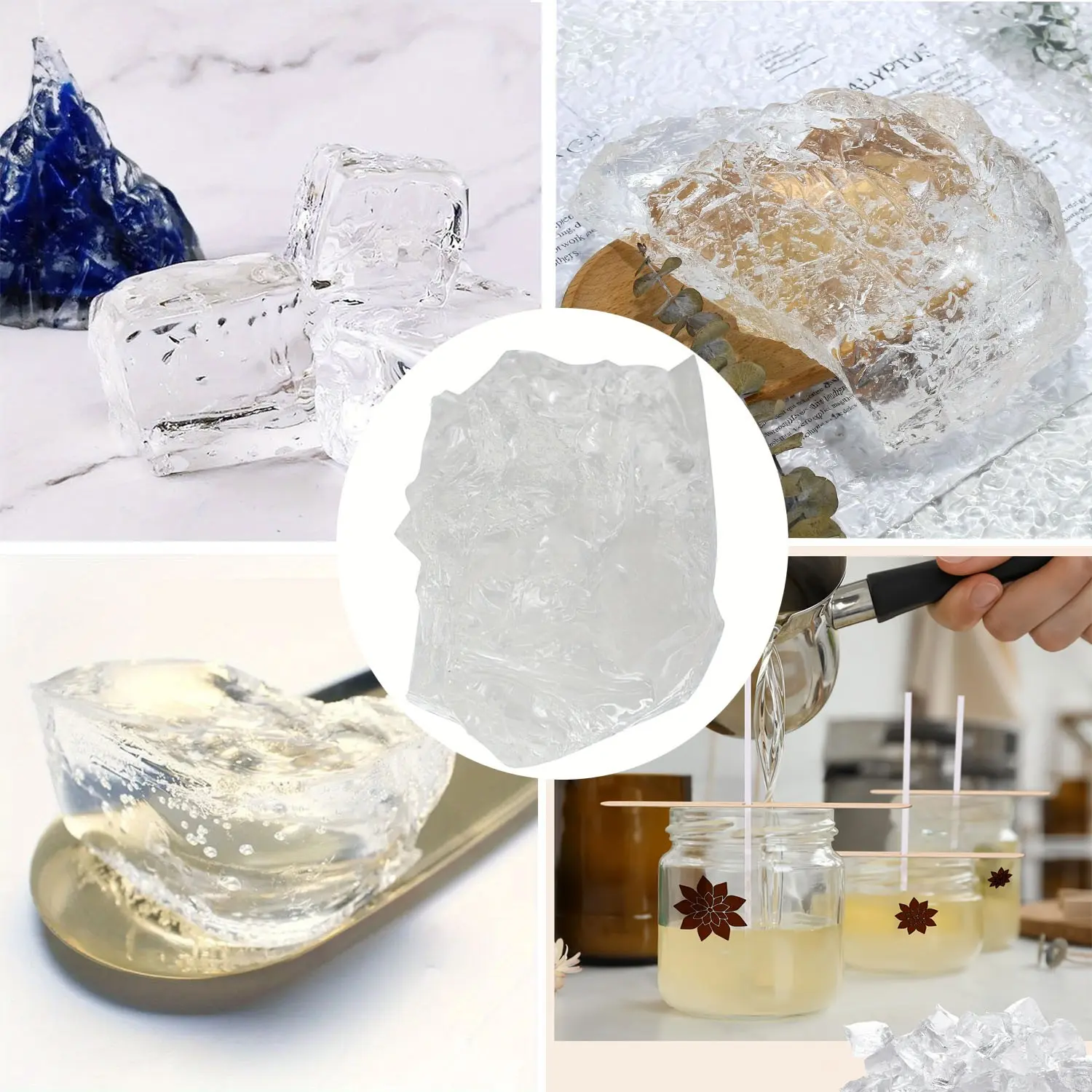Transparent Jelly Wax DIY Kit, Candle Making Supplies, High-Quality Crystal Gel Wax for Candles and Scented Wax Products, Perfect for Holiday Decorations