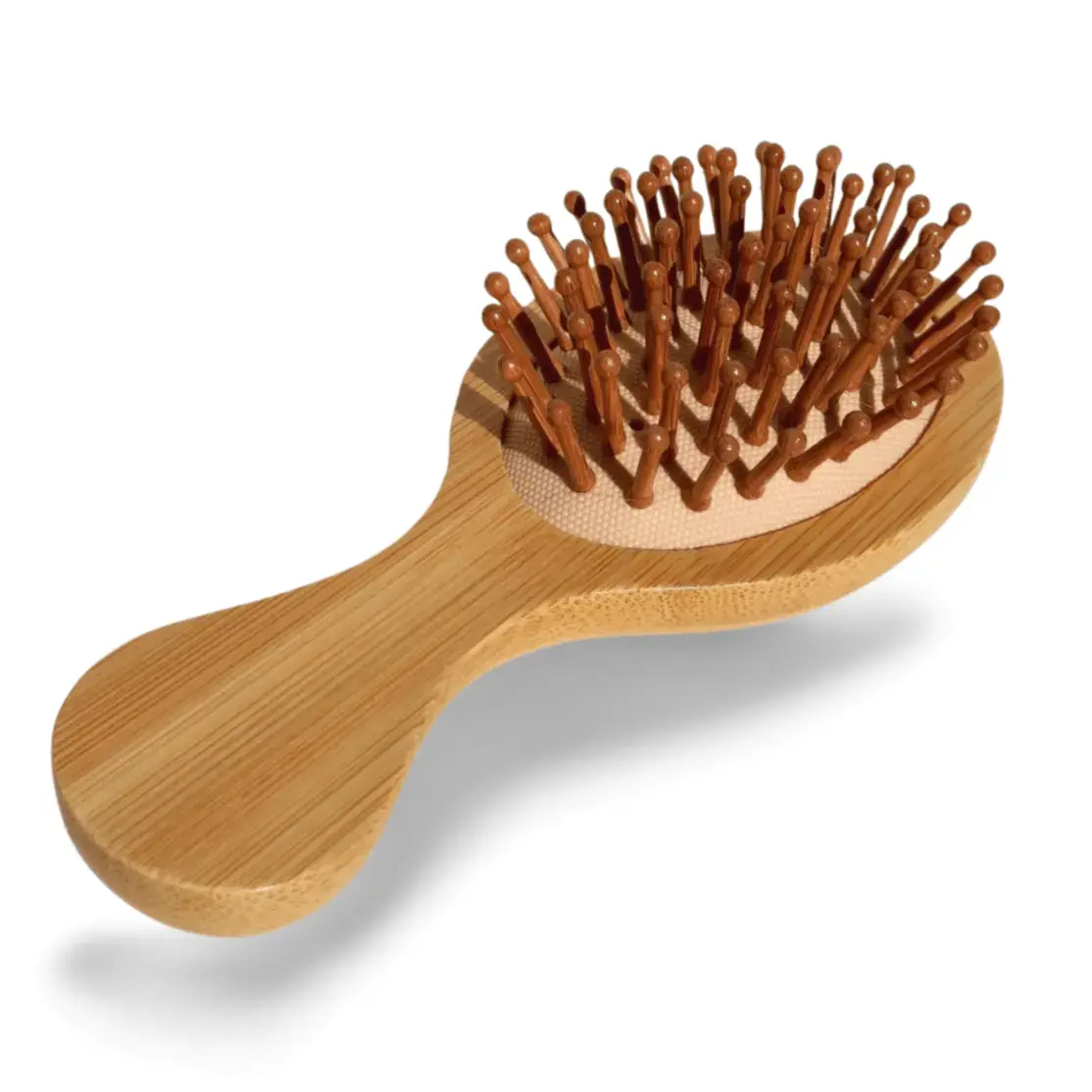 Unisex Wooden Mini Hair Brush - Eco-Friendly Biodegradable Travel-Size Detangler, Essential Brush for All Hair Types, Natural Beech Wood Handle, Bamboo Bristles, Smoothing Midday Frizz, Ideal Gift