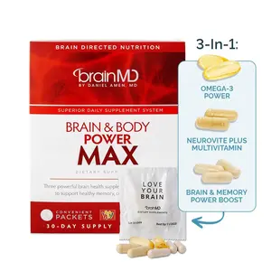 BrainMD - Brain & Body Power MAX - NeuroVite Plus Multivitamin Omega-3 Power Brain & Memory Power Boost - 60 Packets