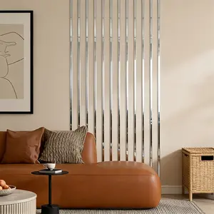 20 pieces of silver acrylic mirror wall stickers | 3x50cm self-adhesive waistline decorative strip, easy to install without holes, suitable for living rooms, bedrooms, ceiling frames, TV background walls, seamless decoration