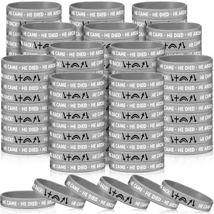 200 count Christian Religious Bracelet Easter Bracelet He Came Died Arose Ascended Coming  Wristbands Witness Gospel Message  Wristbands Easter Gifts