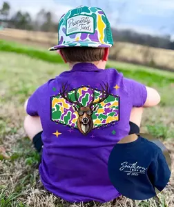 YOUTH and ADULT Mardi Gras Buck T-shirt or Sweatshirt, country boy clothes, camo shirt, mardi gras shirt, mardi gras day's, Trendy tee, Family shirt, Youth clothing, gift for son and daughter, summer outfit, holiday outfit, vacation tee