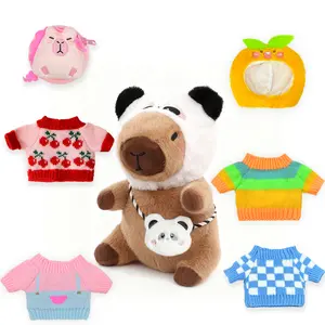 Capybara Plush Clothes & Accessories Set, 8PCS Outfit Kit for 12 Inch Capybara Plush Toys, Cute Stuffed Animal Dress Up Clothes collectible soft durable fluffy doll