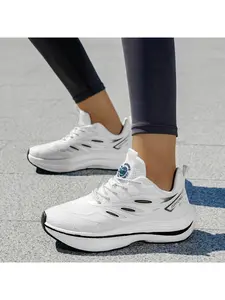 Unisex Casual Sports Running Shoes, Trendy Versatile Style, Mesh Printed Upper, Suitable For Track Training & Commute Sports