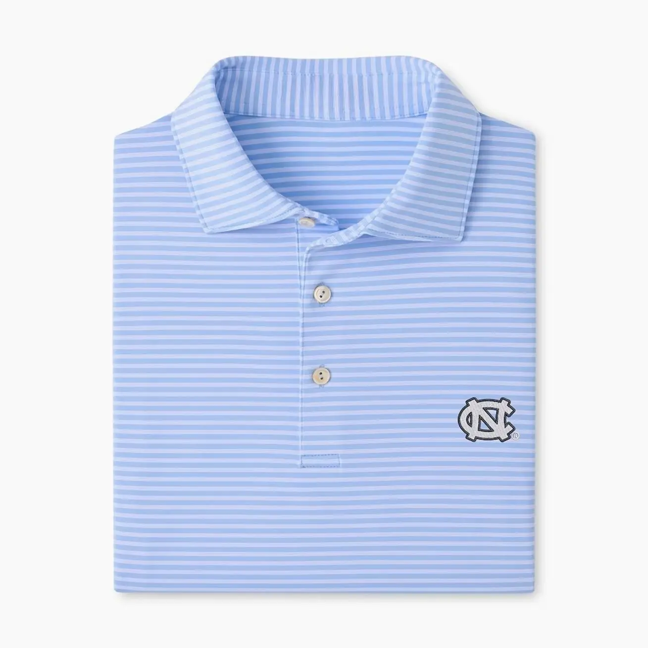 College North Carolina Tar Heels Performance Jersey Stripe Polo - Carolina Blue Sleeve Tee, Casual Collared Shirt Boatyard Button-Up Shirt Toile Teddy Polo
