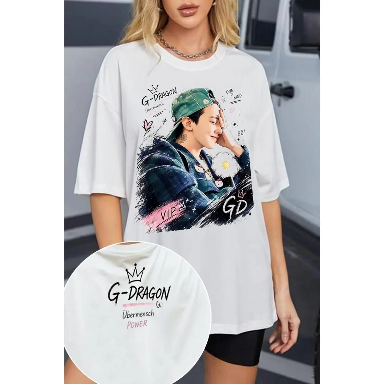 G-DRAGON Shirt, Graphic Tee Tops Underwear Crewneck Menswear T Shirt Streetwear