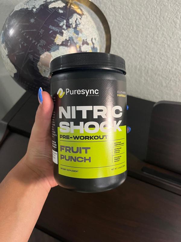 PureSync - Nitric Shock Pre-Workout Powder (Fruit Punch) - 0.66lb 30 Scoop