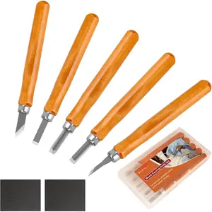 Carving Tools, 7 count  Carving nife it Carbon Steel,  Chisels Set for Pumpins Soap Sculpture Carving DIY (5 Styles)
