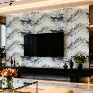Marble Tile Wall Stickers Kitchen Bathroom Marble Backsplash Wallpaper Waterproof Self-Adhesive Wallpaper, Modern Decorative Tiles for Renovation & Decoration