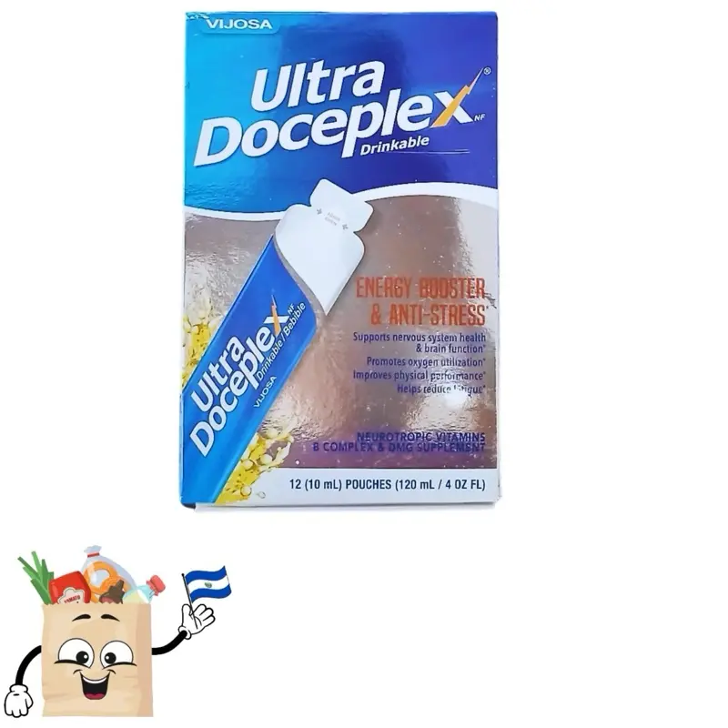 Vijosa Ultra Doceplex Vitamina Drinkable Energy Booster & Anti-Stress 12 Pouches 10ml Each 120ml Total Nervous System Health Support