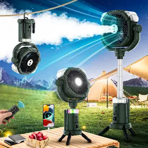 6-in-1 Cordless Portable Fan: Collapsible,20,000mAh USB Rechargeable (Functions as a Power Bank),48-hour battery life, Features Automatic Oscillation and LED Lighting—Ideal for Camping, Travel, and Bedroom Use. fan cial essen tabletop mode