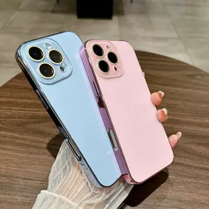 Phone case with tempered glass lens protective film, shockproof phone protective cover, suitable for iPhone 16 15 14 13 12 11Pro Max Plus compatible phone accessories, pink case, Shockproof Protector