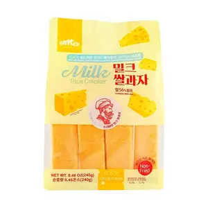 BAKER LEE Milk Rice Crackers - Cheese Flavor 240g, Healthy Non-Fried Snack for Kids & Adults Baked Baking