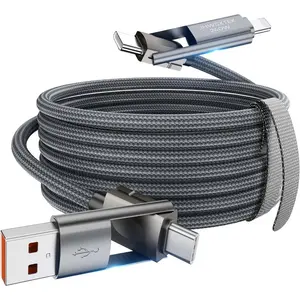 4 in 1 Charging Cable-240W Fast Charging, 10 ft USB to USB C-Compatible with iPhone 16/15/14 Series, MacBook, iPad, Pixel, Samsung, Switch, PS5, Tablet and More-Multi Charger with Type C/USB A/L Ports