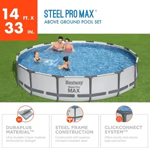 Above Ground Swimming Pool (12' x 30") | Round Outdoor Backyard Family Pool | Includes 530 GPH Pump and Repair Patch Kit
