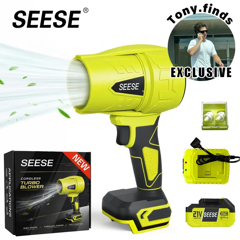 【Tony's Special Edition】SEESE Turbo Jet Leaf  Blower, Violent  Fan,Car Drying After Wash, Handheld Snow Blower,Cordless Turbo Power Air Duster,Good Choice For Gifts,Home Improve,Garden Mainte,Holiday gifts, Halloween gifts