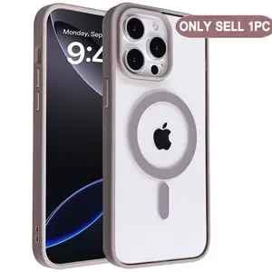 Matte Transparent Acrylic Magnetic Wireless Charging Protective Case For iPhone X XS XR XS Max 7 8 SE2 SE3 7Plus 8Plus 12Mini 13Mini 11 12 13 14 15 16 Pro Max Soft Bumper Clear Hard PC Case Back Cover Casing