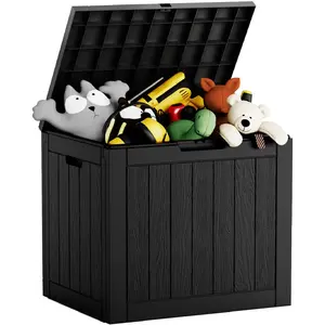 Outdoor Storage Deck Box, 31 Gallon Waterproof Resin for Patio Furniture Cushions, Pool Supplies, Toys, Gardening Tools