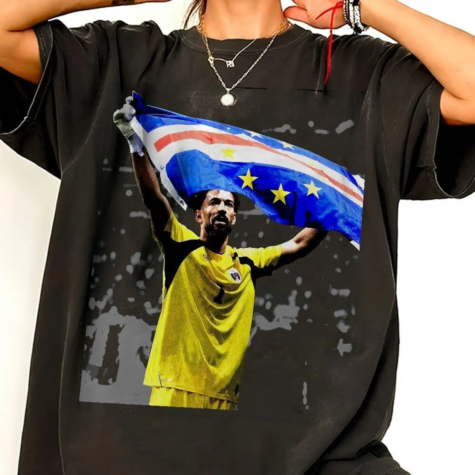 Vozinha Cape Verde Shirt, Vintage 90s Sport Shirt, Cape Verde Shirt.