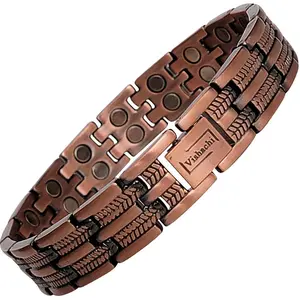 Mens Solid Copper Magnetic Bracelet Tire Trax All Magnets