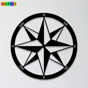 [1pc] Compass Metal Wall Art+Compass Statue Mural, Ideal Gift for New Year, Christmas, Weather-Resistant+Metal Wall Decor Wall Sculptures, Perfect for Wall+Fence+Compass Enthusiasts