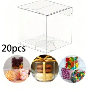 20 Pack Transparent Gift Boxes, Multi-Use Party Gift Containers, Ideal for Weddings, Birthdays, Graduations, Christmas, Valentine's Day