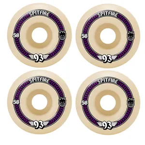 Spitfire Skateboard Wheels 58mm F4 Soft Sliders 93A Classics Natural