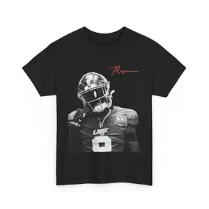 Malik Nabers Football Graphic Tee Classic Cotton Fabric Menswear Top
