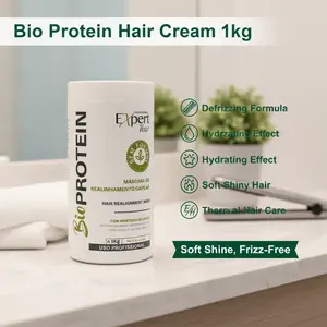 Expert Hair Btox Bio Protein Cream, 1kg/35.2 oz Defrizzing Formula with Thermal Actives, Provides Hydration, Suitable for Fine Hair, Delivers Soft Shiny Results
