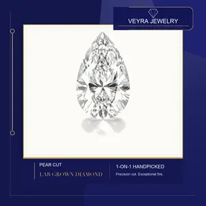 1/2/5 carat Pear-shaped White Lab Grown Moissanite VVS1 Clarity GRA Certificate