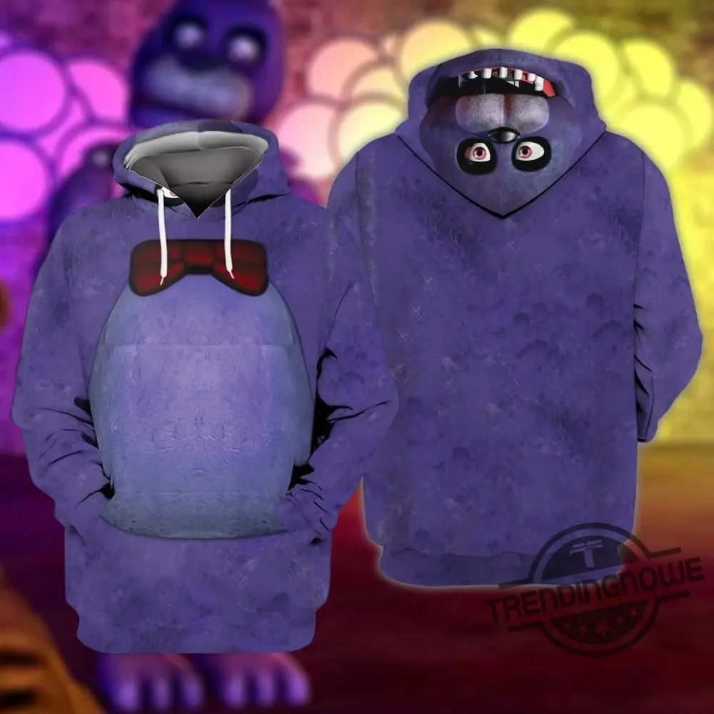 Fnaf Shirt Bonnie 3D Full Over Print Hoodie HG Five Nights at Freddy Shirt Fnaf Video Game Freddy Fazbear Bonnie Chica Foxy Sweatshirt