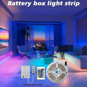 One RGB 3535 LED strip, with battery compartment and 24-key remote control. Suitable for living rooms, bedrooms, and dining rooms. Also ideal for holiday decorations such as Christmas and Thanksgiving.